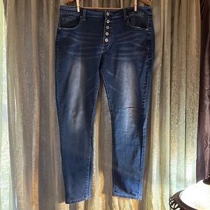 SOLD Denim Jeans Button Fly Skinny Blue Jeans